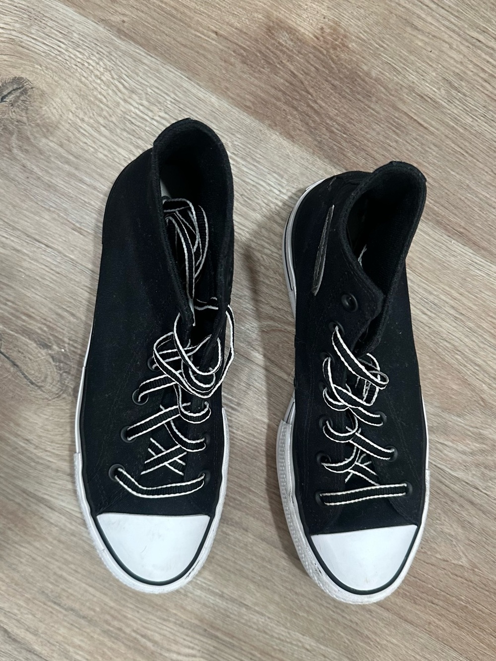 Converse Chuck Taylor All Star Black High-Top Platform Sneakers - Picture 3 of 4